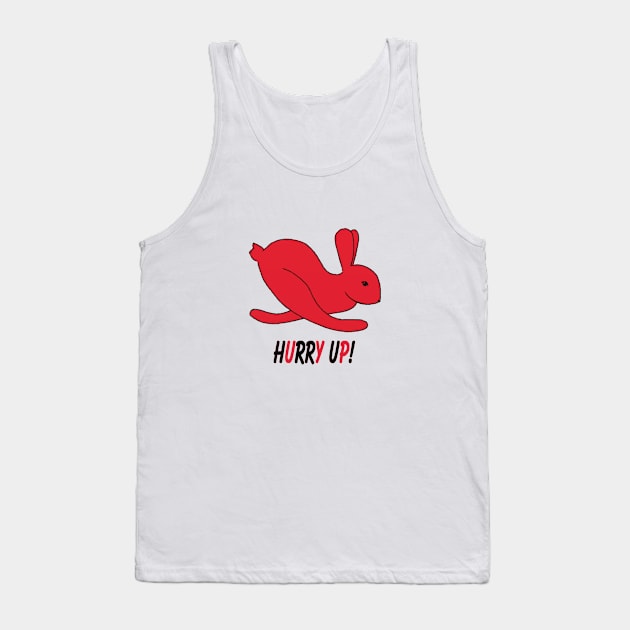 Hurry Up Rabbit! Tank Top by JoanTatley